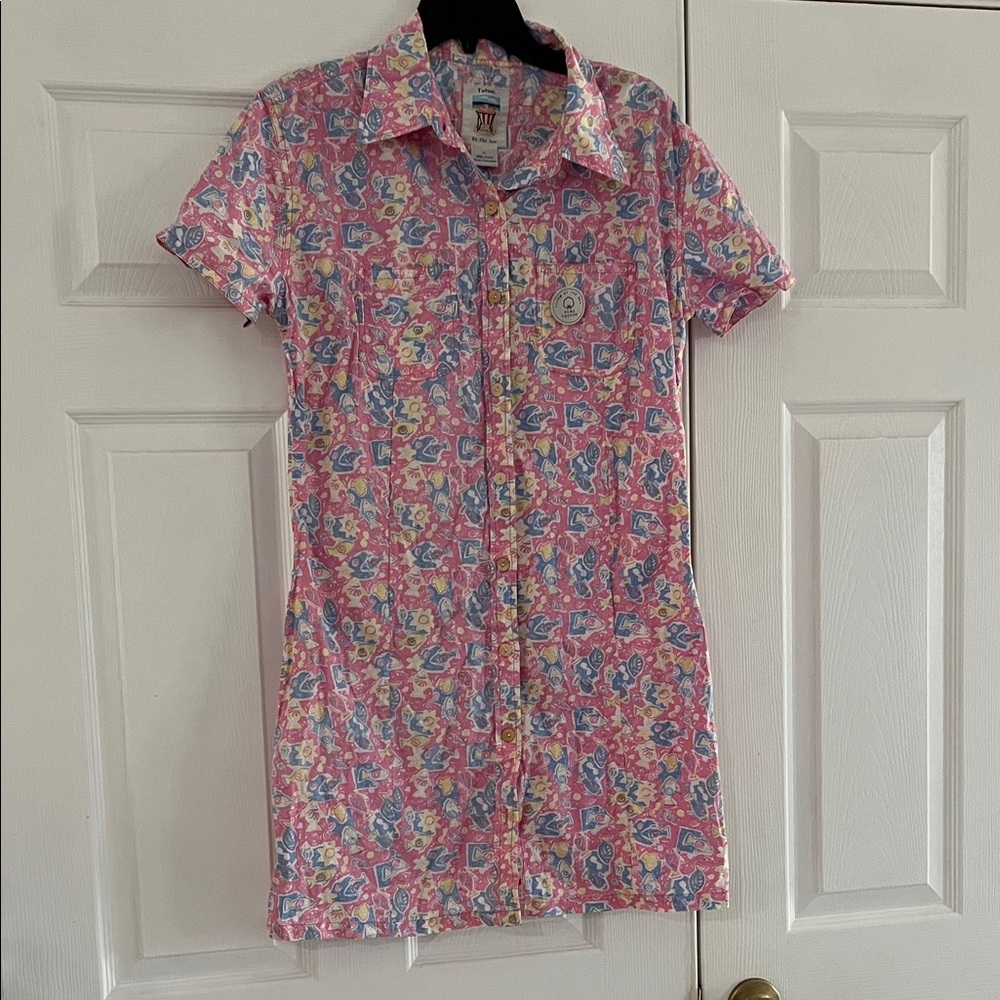Floral Pink Button-Up Dress